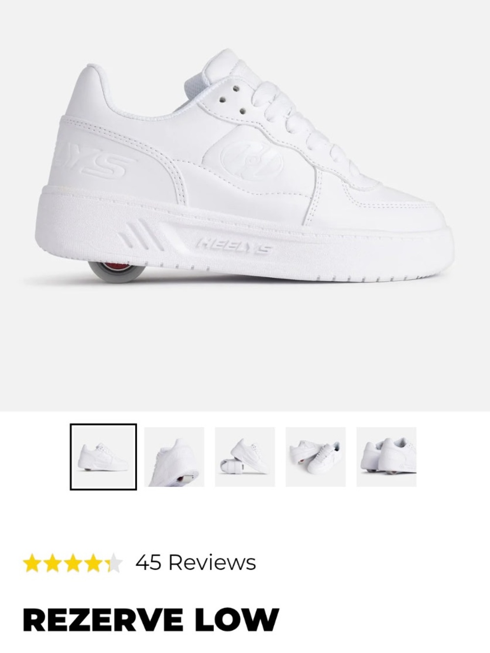 Heelys Rezerve Low Kids' White Wheelie Shoes